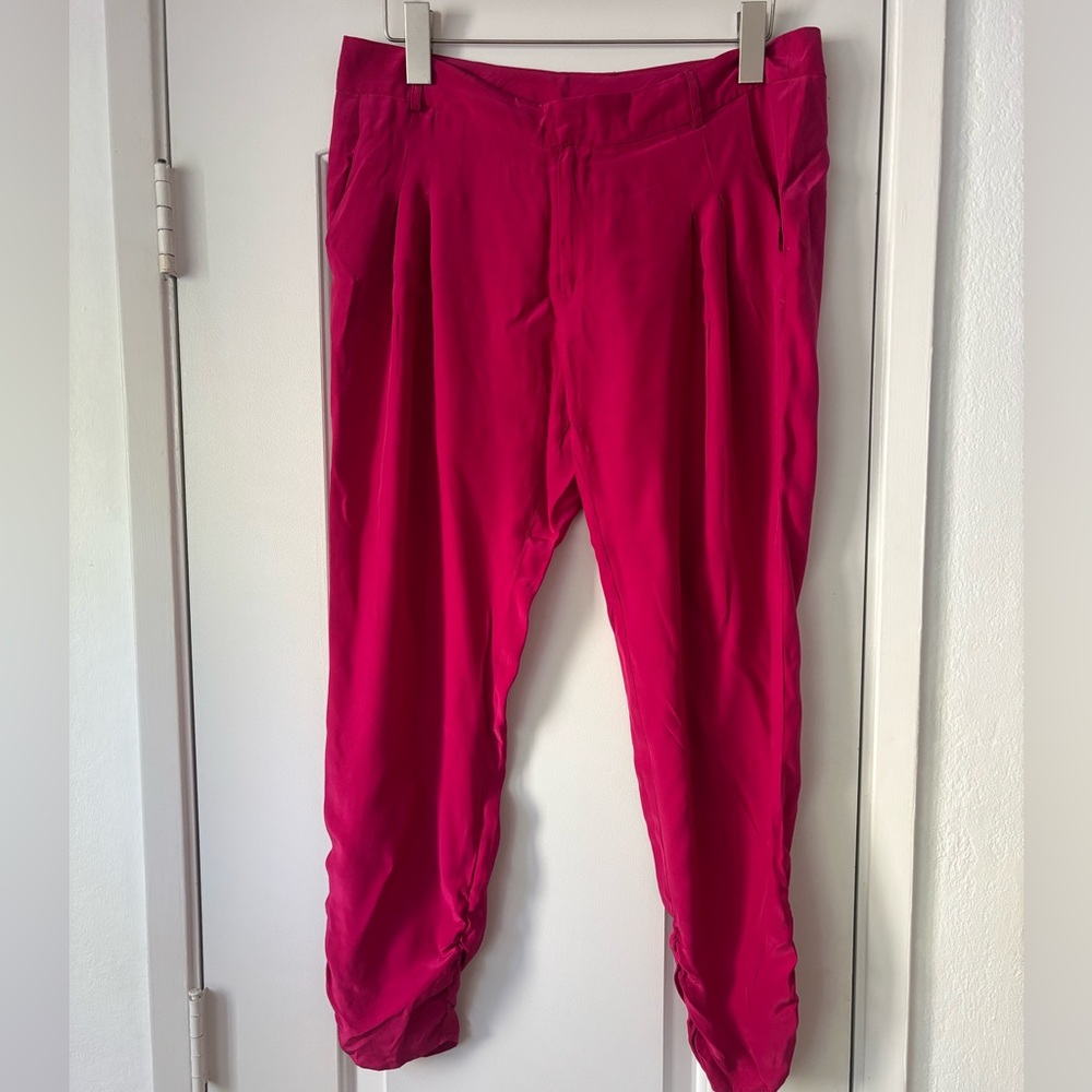 Parker silk rouched leg pants